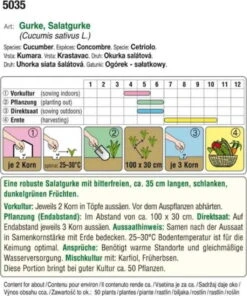 Bio Salatgurke "Marketmore" -Deutschland Gartenbedarf Verkäufe 2024 austrosaat bio salatgurke marketmore 1 paket 1665322 de