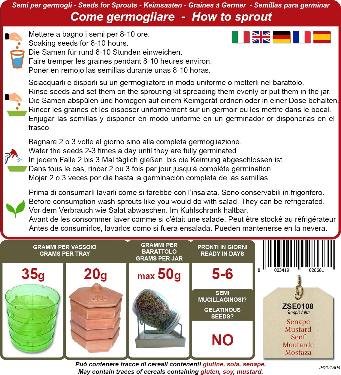 Bio Keimsprossen "Senf", 50 G 3 Bio Keimsprossen "Senf", 50 G