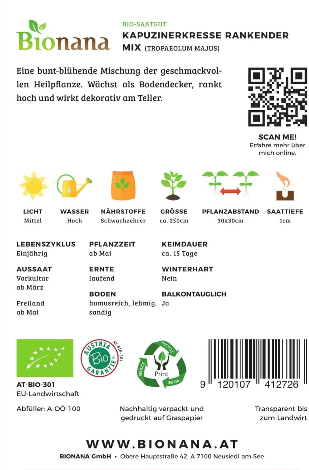 Bio Kapuzinerkresse Mix 4 Bio Kapuzinerkresse Mix – Bild 2