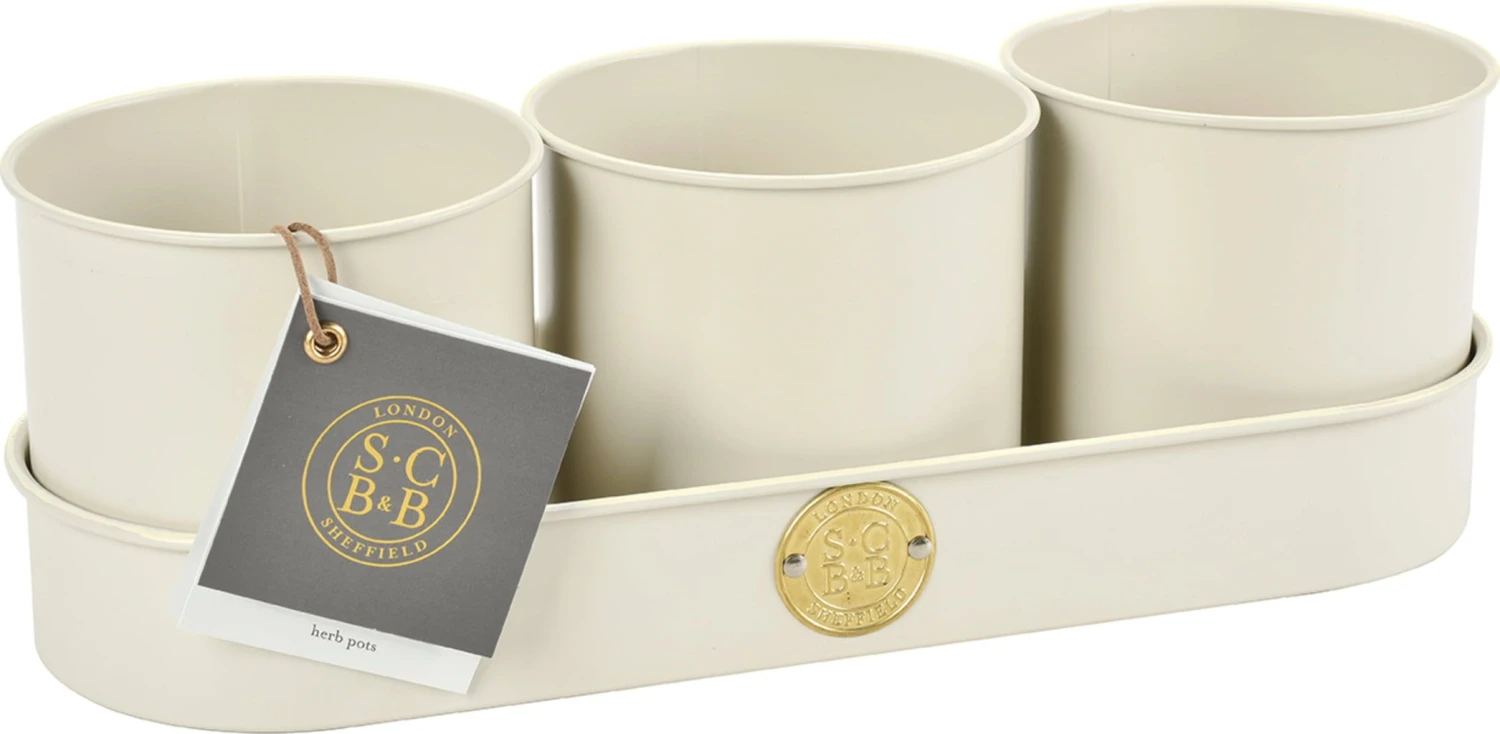 Kräutertöpfe Set - Creme 3 Kräutertöpfe Set - Creme