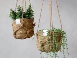 Blumenampel Korb Natur, H14/D18 Cm