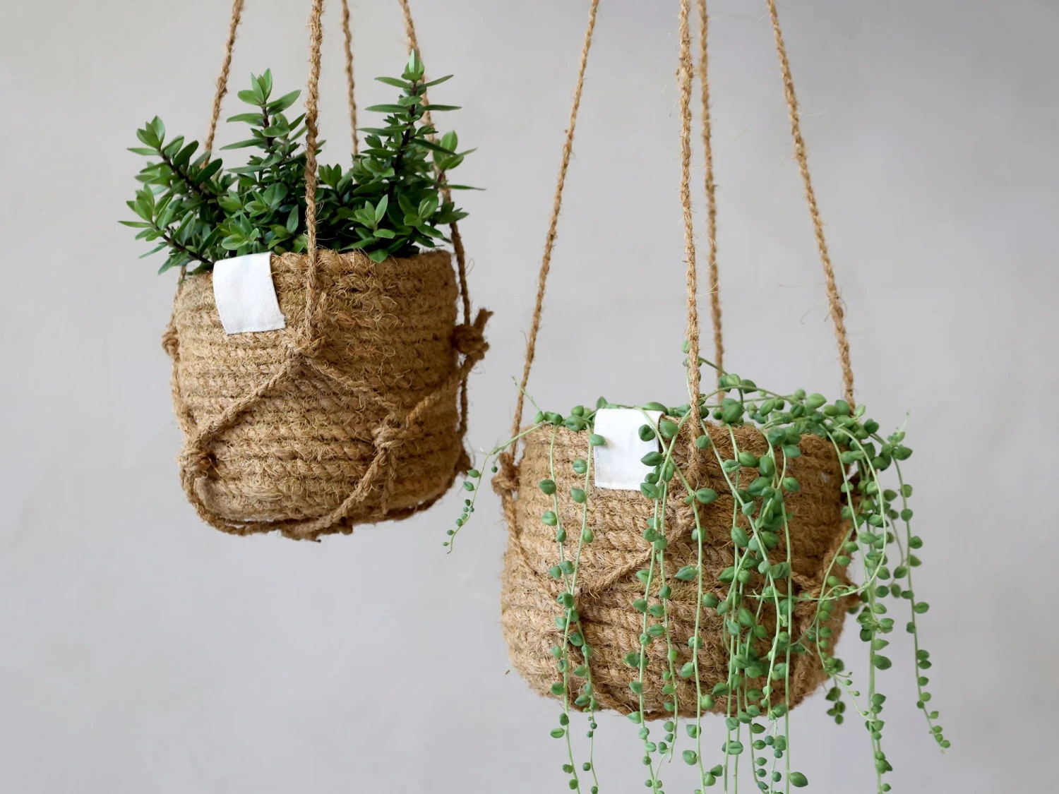 Blumenampel Korb Natur, H14/D18 Cm 3 Blumenampel Korb Natur, H14/D18 Cm