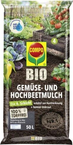 Compo BIO Gemüse- Und Hochbeetmulch Torffrei, 50 L