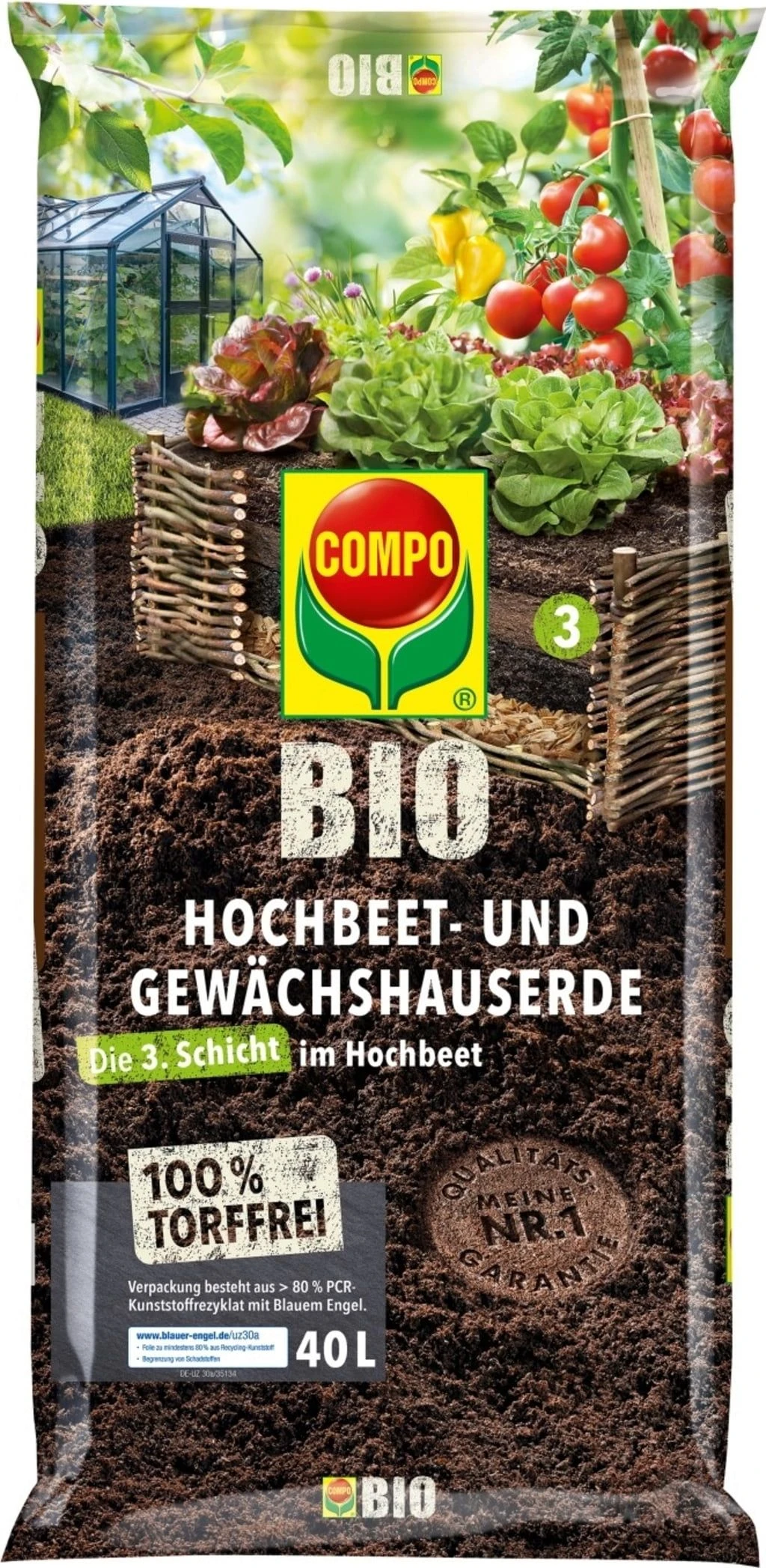 Compo Bio-Hochbeet Und Gewächshauserde, 40 Liter 3 Compo Bio-Hochbeet Und Gewächshauserde, 40 Liter