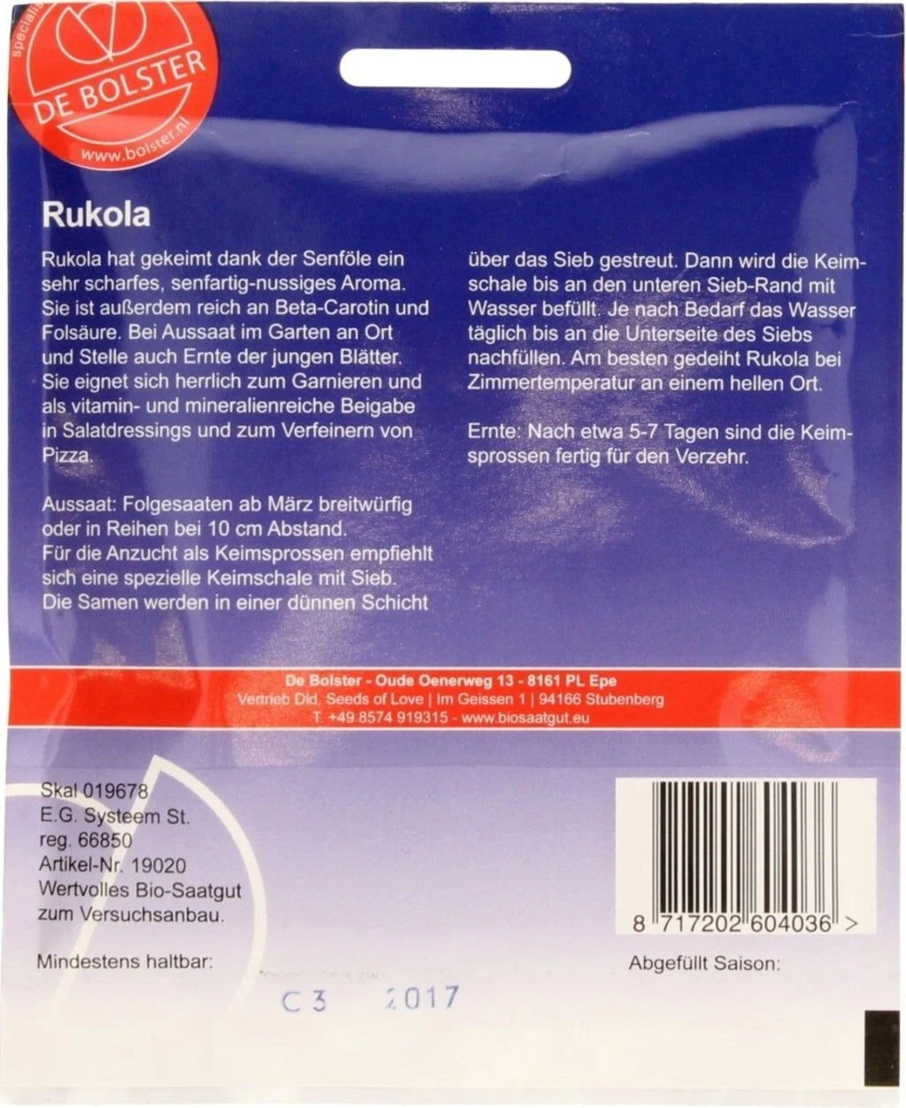 Keimsprossen "Rucola", 30 G 3 Keimsprossen "Rucola", 30 G