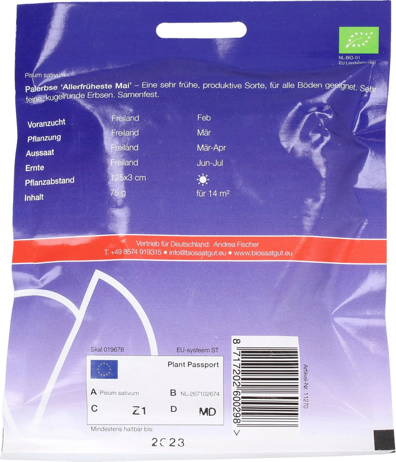 Palerbse "Erster Mai", 55 G 5 Palerbse "Erster Mai", 55 G – Bild 3