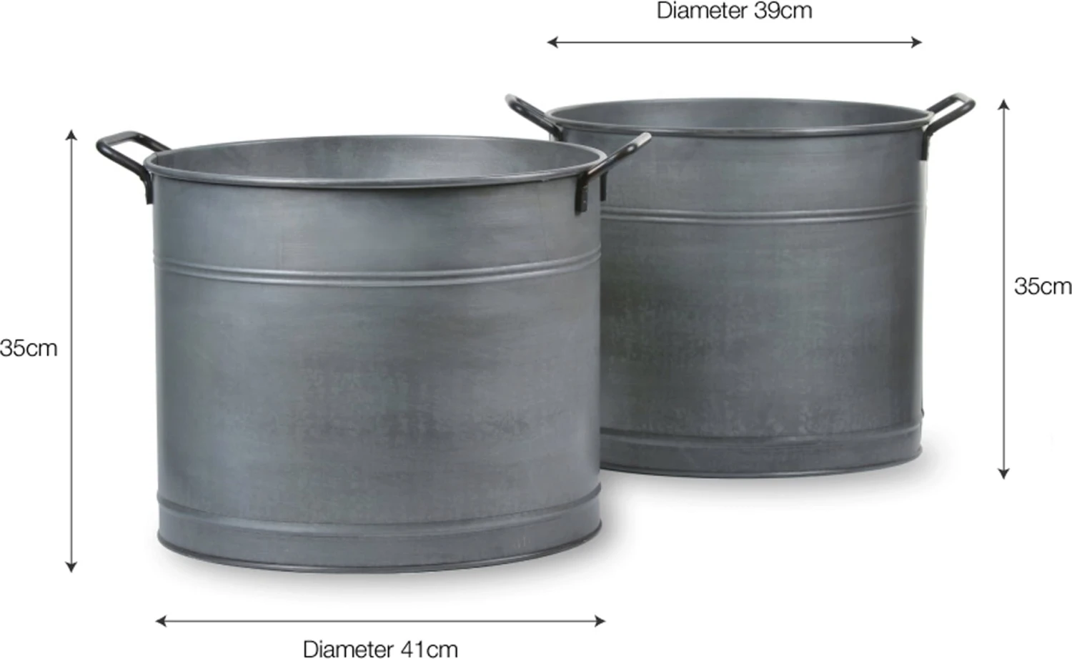 2er Set Verzinkte Pflanzkübel 6 2er Set Verzinkte Pflanzkübel – Bild 4