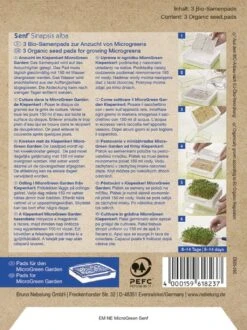 MicroGreen Garden Bio-Senf Nachfüllpads, 3 Stück