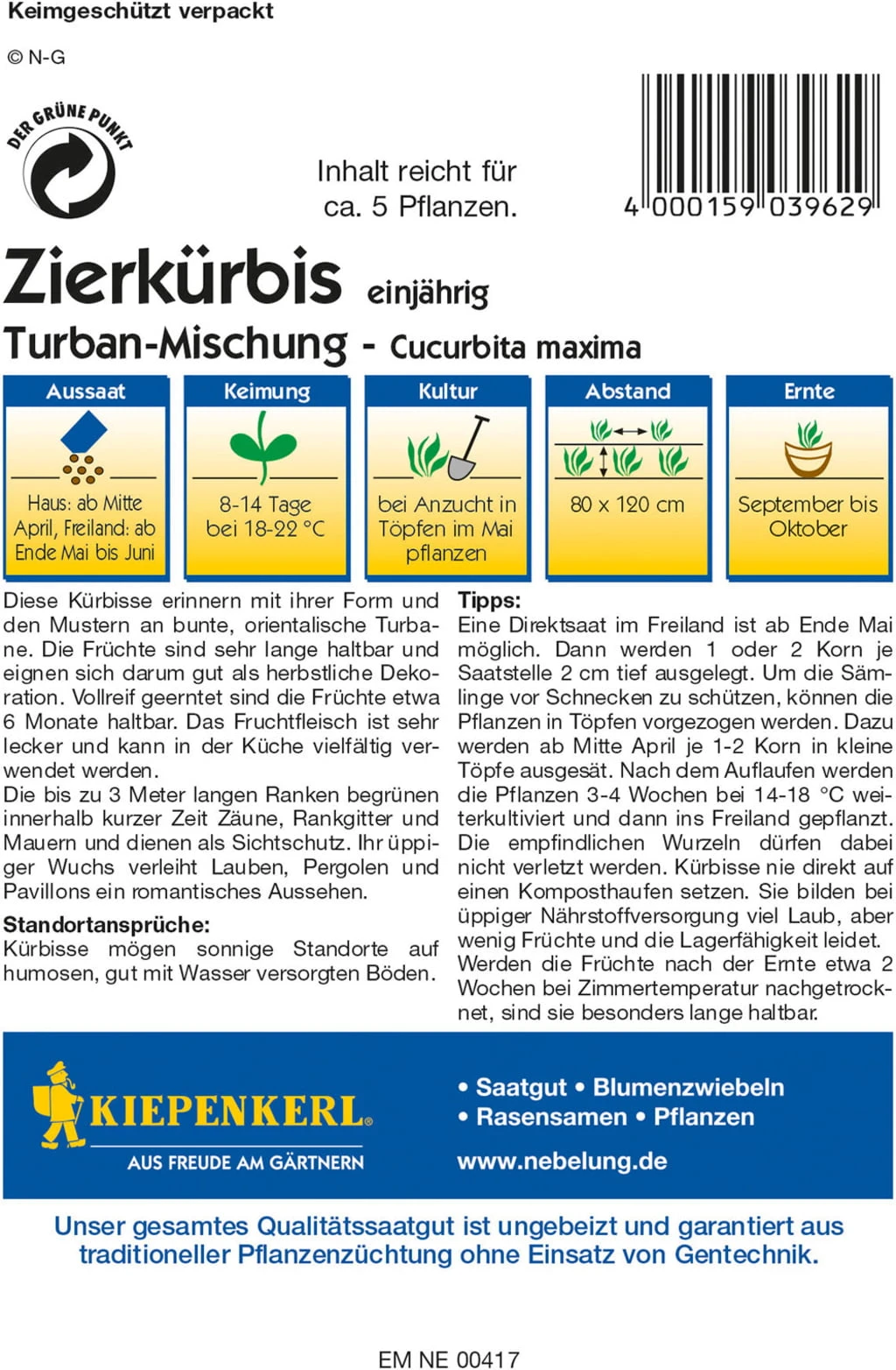 Zierkürbis "Turban-Mischung" 3 Zierkürbis "Turban-Mischung"