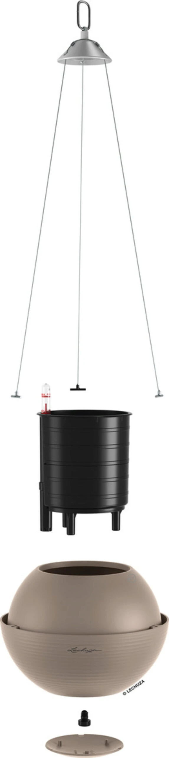 LECHUZA Blumenampel BOLA Color 32, Sandbraun 5 LECHUZA Blumenampel BOLA Color 32, Sandbraun – Bild 3