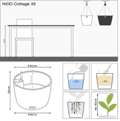 LECHUZA Blumenampel NIDO Cottage 35, Weiß -Deutschland Gartenbedarf Verkäufe 2024 lechuza blumenampel nido cottage 35 1473005 de
