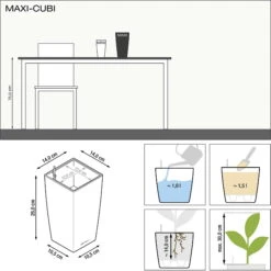 LECHUZA Tischgefäß MAXI CUBI, Weiß Hochglanz 12 LECHUZA Tischgefäß MAXI CUBI, Weiß Hochglanz -Deutschland Gartenbedarf Verkäufe 2024 lechuza maxi cubi tischgefaess 1163595 de