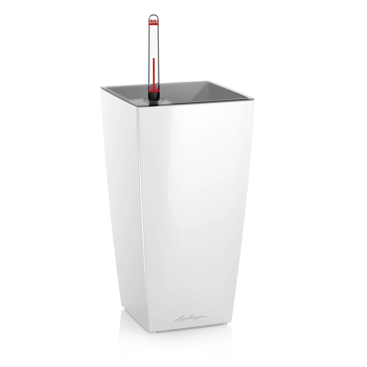 LECHUZA Tischgefäß MAXI CUBI, Weiß Hochglanz 10 LECHUZA Tischgefäß MAXI CUBI, Weiß Hochglanz – Bild 8