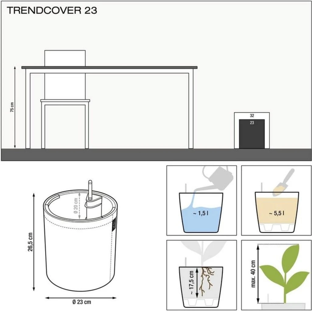 LECHUZA Pflanzgefäß TRENDCOVER "Kork" 23, Light Natural 3 LECHUZA Pflanzgefäß TRENDCOVER "Kork" 23, Light Natural