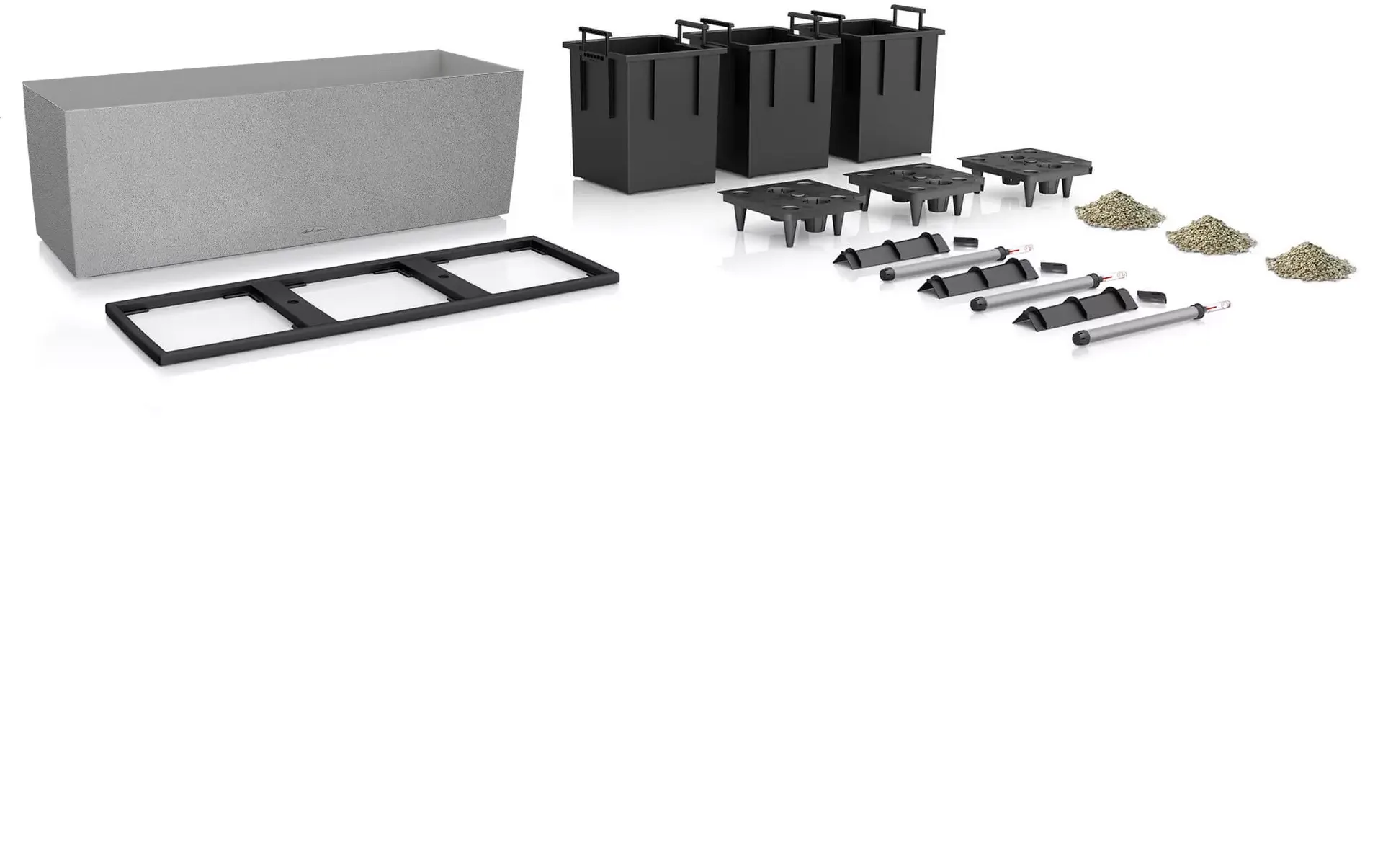 LECHUZA Pflanzgefäß TRIO "Stone" 40, Steingrau 4 LECHUZA Pflanzgefäß TRIO "Stone" 40, Steingrau – Bild 2