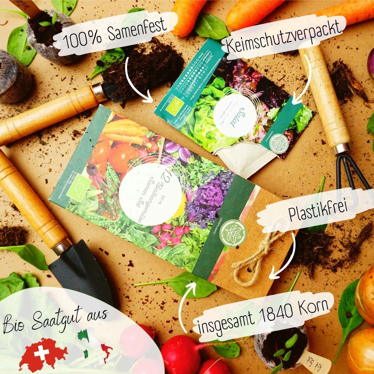 Bio Hochbeet & Balkon Gemüse Samen Set 4 Bio Hochbeet & Balkon Gemüse Samen Set – Bild 2