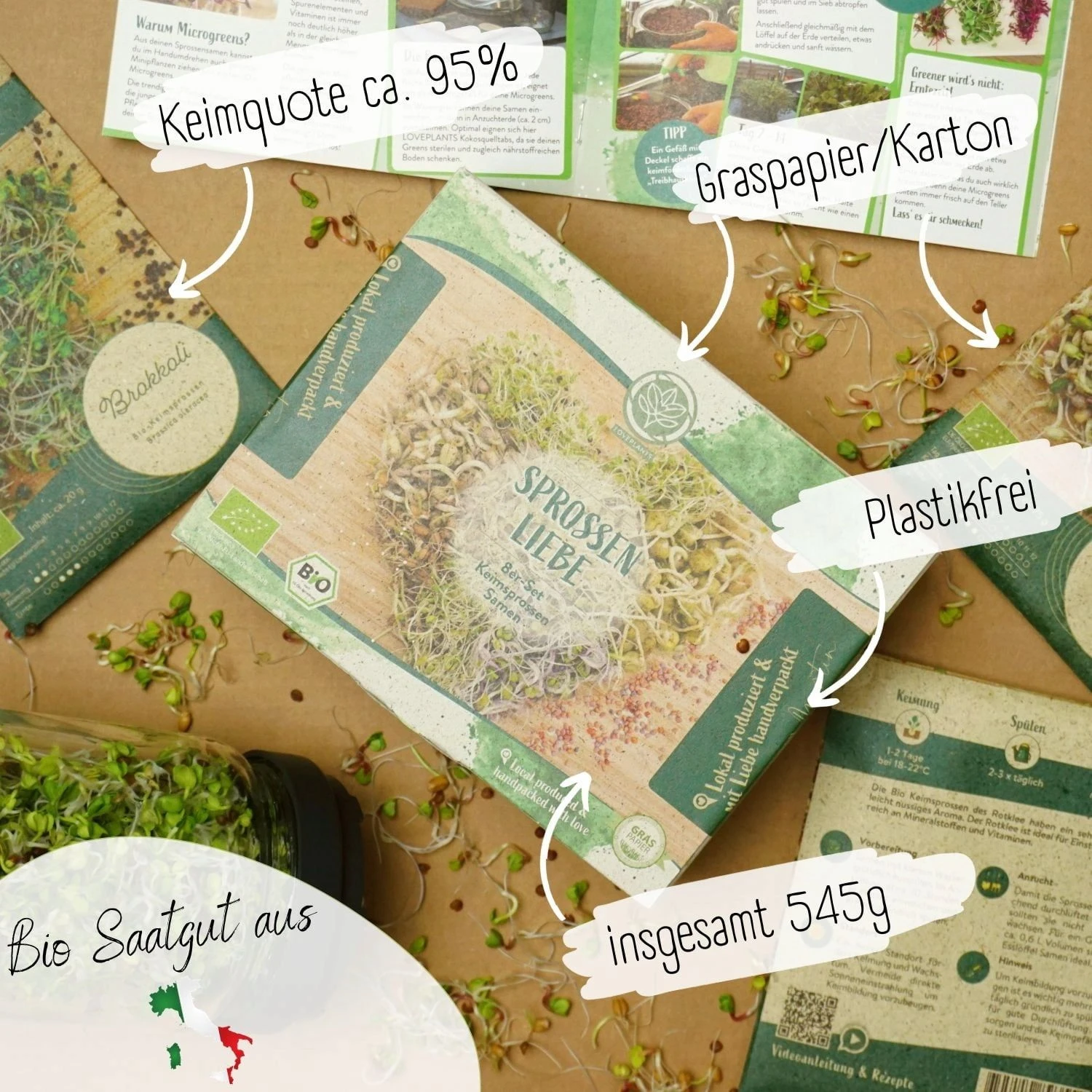 Bio Keimsprossen Samen Set 3 Bio Keimsprossen Samen Set