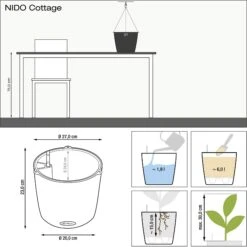 LECHUZA Blumenampel NIDO Cottage 28, Granit -Deutschland Gartenbedarf Verkäufe 2024 nido cottage haengeampel 779795 de