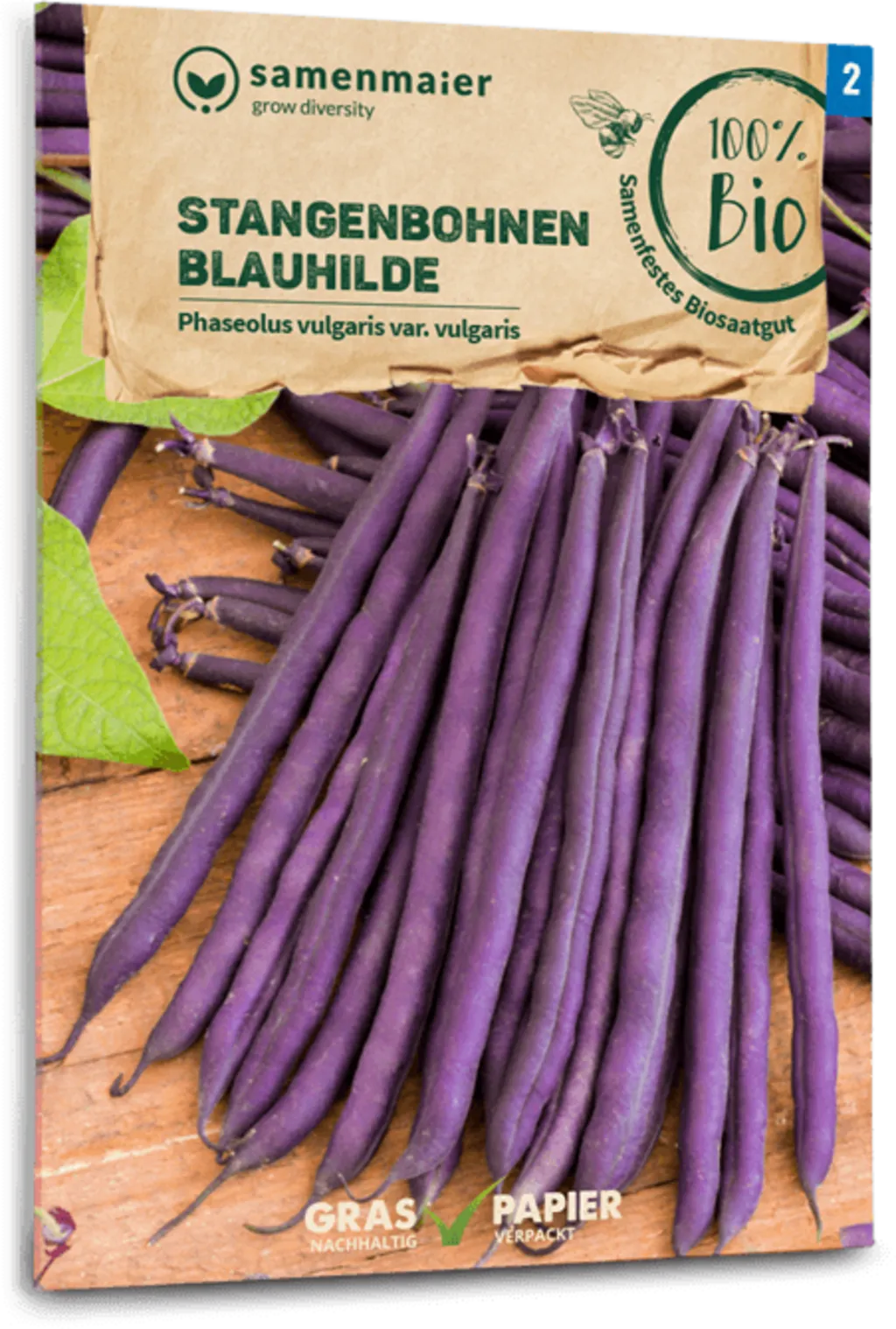 Bio Fadenlose Stangenbohne "Blauhilde" 3 Bio Fadenlose Stangenbohne "Blauhilde"