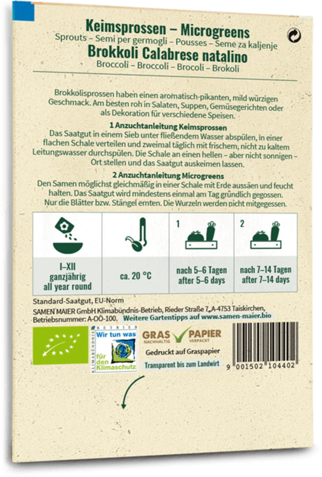 Bio Keimsprossen/Microgreens - Brokkoli "Calabrese Natalino" 4 Bio Keimsprossen/Microgreens - Brokkoli "Calabrese Natalino" – Bild 2