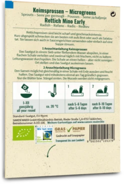 Bio Keimsprossen/Microgreens - Rettich "Mino Early" 5 Bio Keimsprossen/Microgreens - Rettich "Mino Early" -Deutschland Gartenbedarf Verkäufe 2024 samen maier bio keimsprossen microgreens rettich mino early 1672929 de