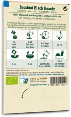 Bio Zucchini "Black Beauty" -Deutschland Gartenbedarf Verkäufe 2024 samen maier bio zucchini black beauty 1670771 de