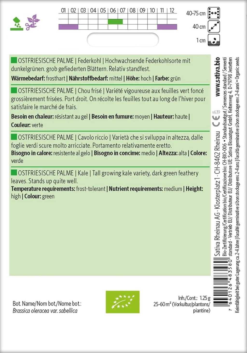 Bio Federkohl / Grünkohl "Ostfriesische Palme" 4 Bio Federkohl / Grünkohl "Ostfriesische Palme" – Bild 2