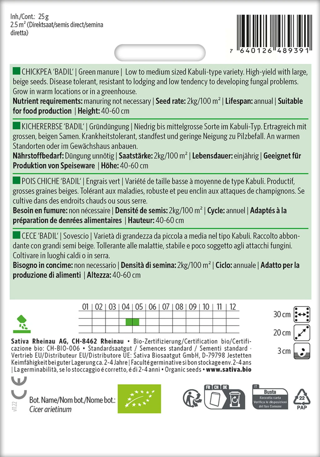 Bio Gründüngung "Kichererbse Badil" 3 Bio Gründüngung "Kichererbse Badil"