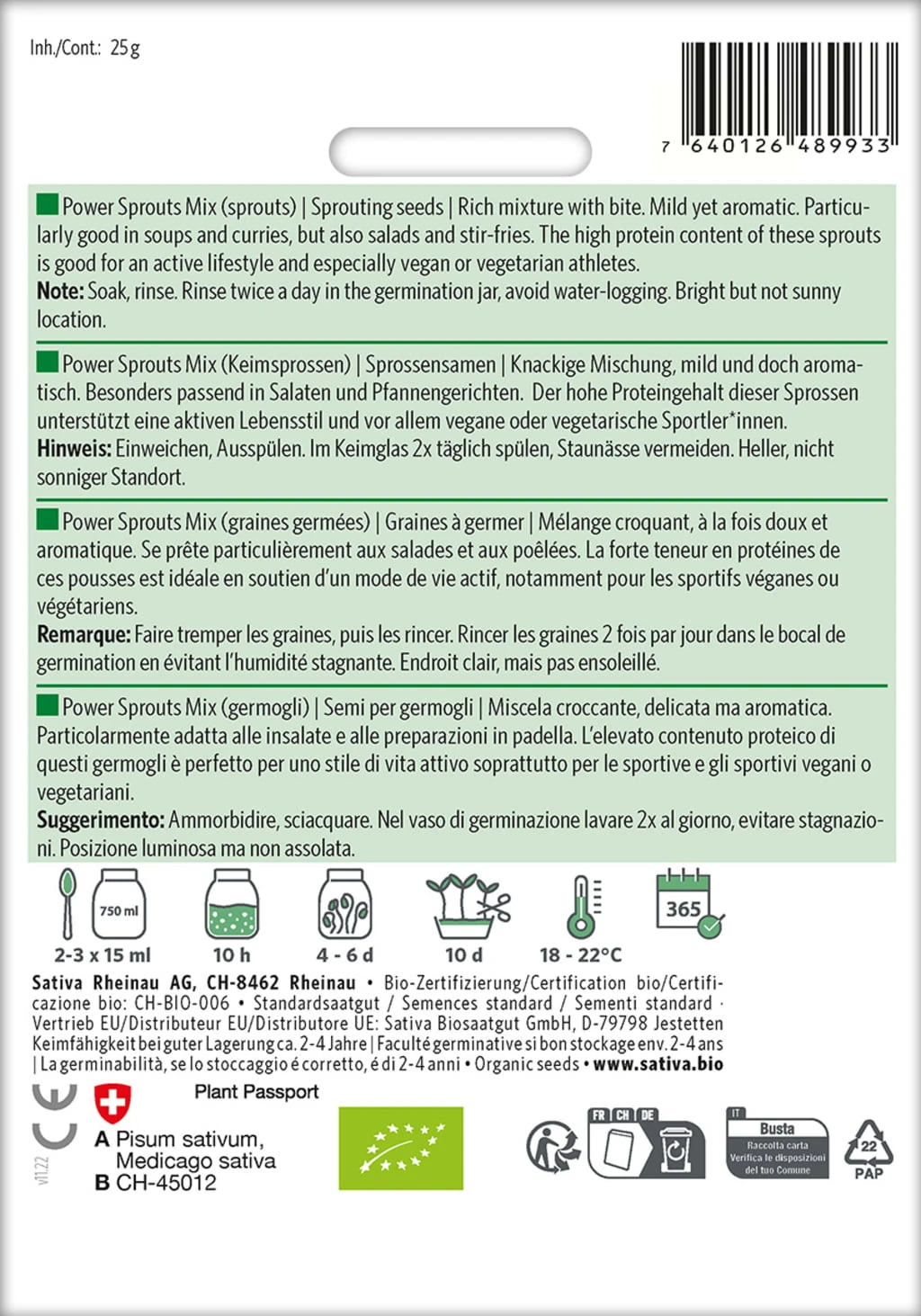 Bio Keimsprossen "Power Sprouts Mix" 3 Bio Keimsprossen "Power Sprouts Mix"