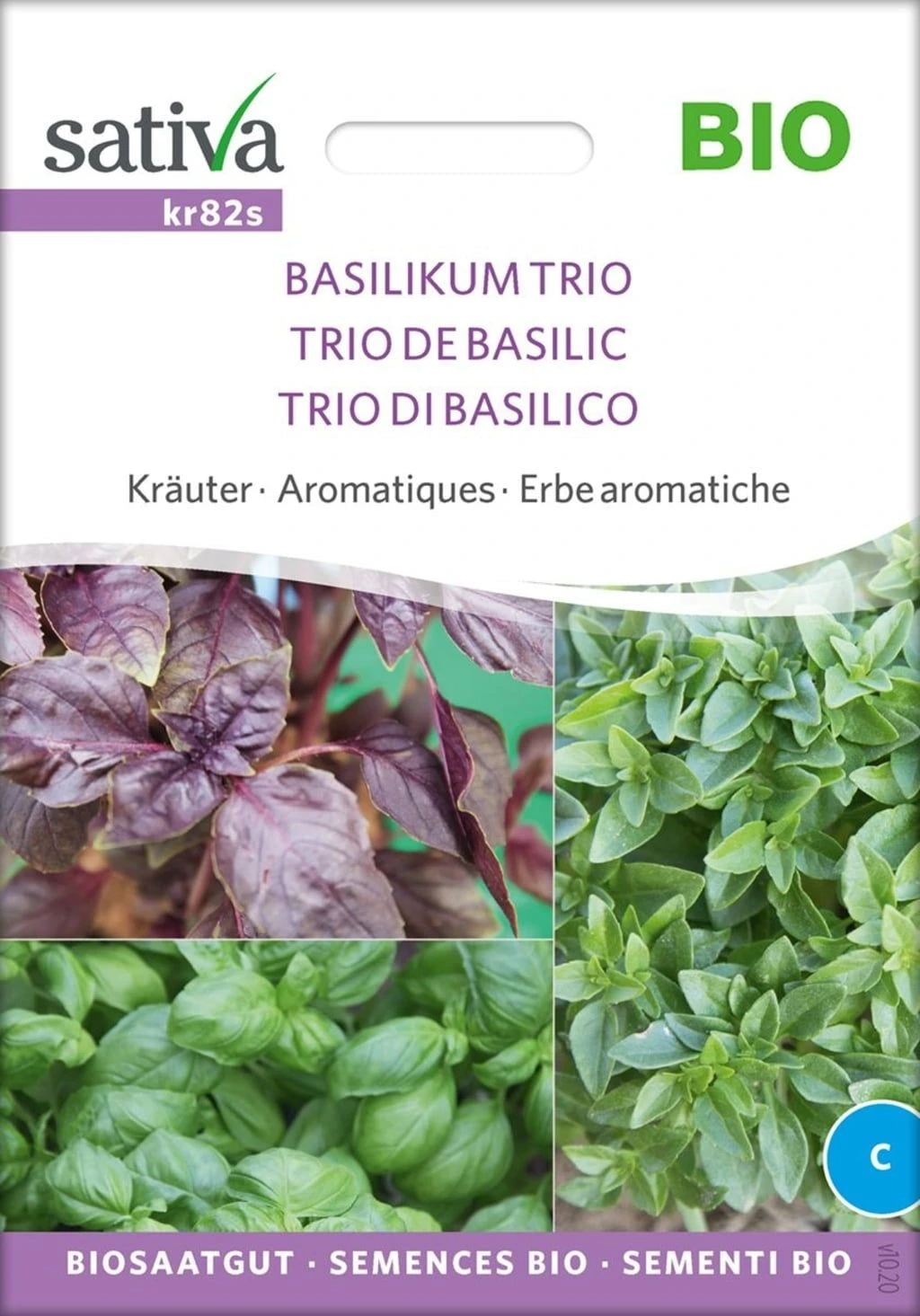 Bio Kräuter "Basilikum Trio Saatscheiben" 3 Bio Kräuter "Basilikum Trio Saatscheiben"