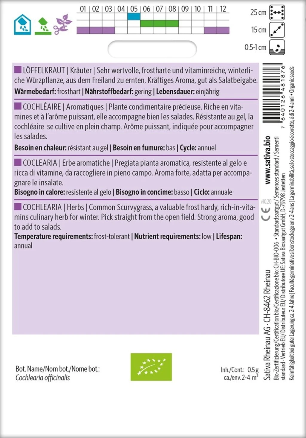 Bio Kräuter "Löffelkraut" 3 Bio Kräuter "Löffelkraut"