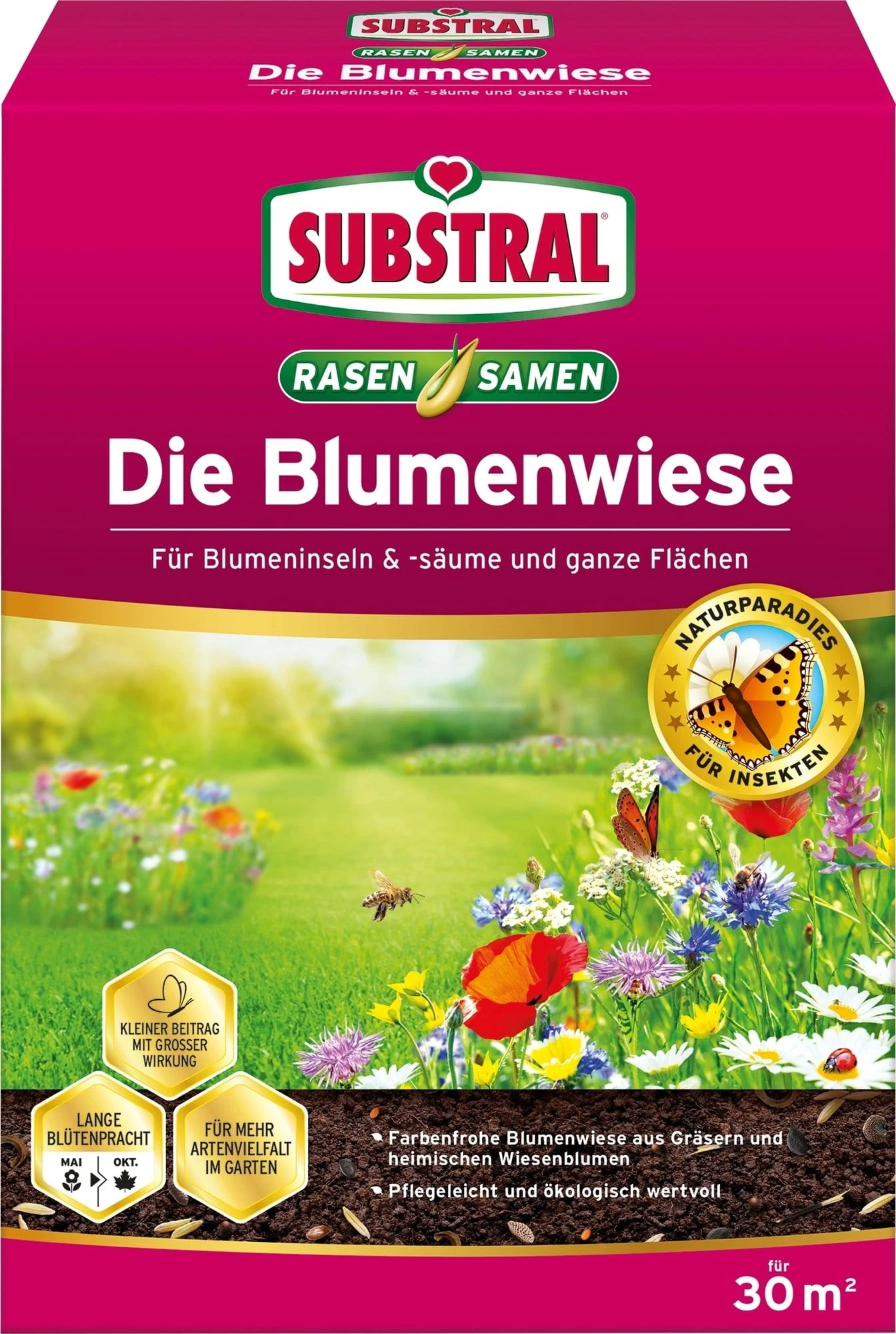 "Die Blumenwiese" Rasen- & Blumensamen, Für 30 M² (300 G) 3 "Die Blumenwiese" Rasen- & Blumensamen, Für 30 M² (300 G)