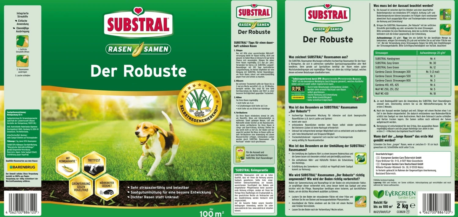 Rasen "Der Robuste", 2 Kg 3 Rasen "Der Robuste", 2 Kg