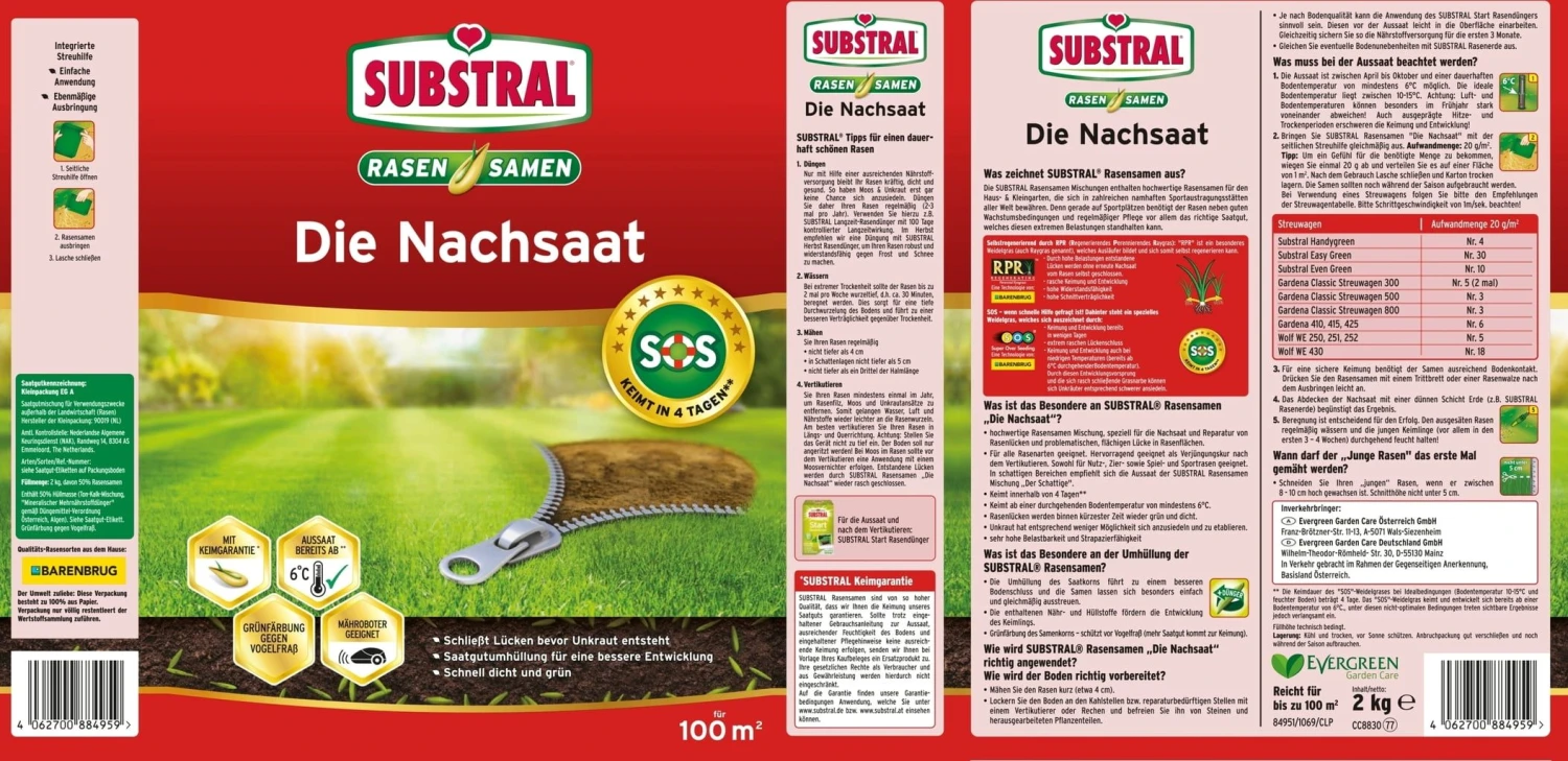 Rasen "Die Nachsaat", 2 Kg 3 Rasen "Die Nachsaat", 2 Kg