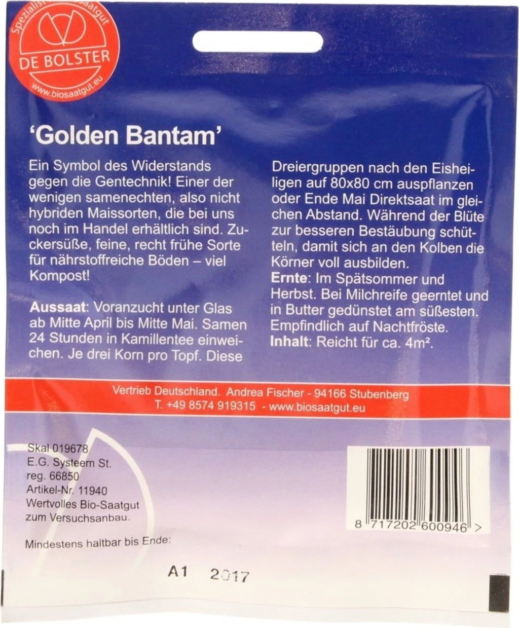 Zuckermais "Golden Bantam", 15 G 3 Zuckermais "Golden Bantam", 15 G